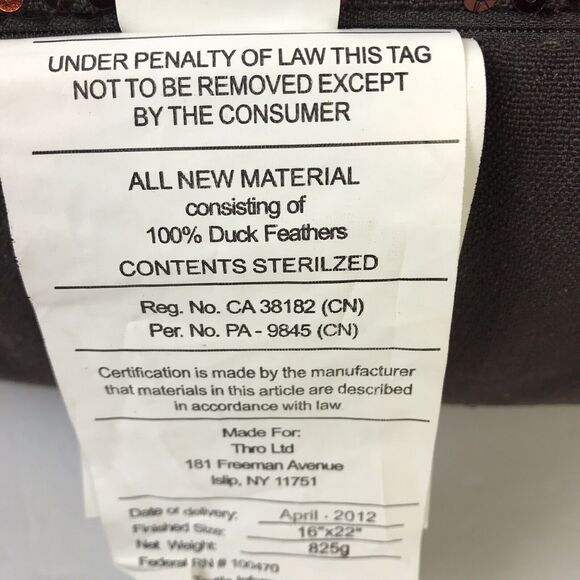 New Thro by Mario Lorenz Decorative Pillow Brown Sequin Embellished 20" x 14" - Picture 4 of 7